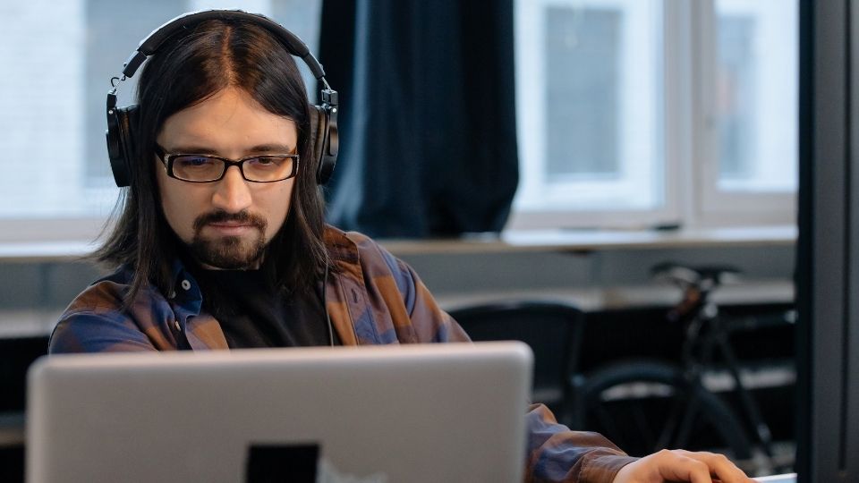 App Developer with Long Hair