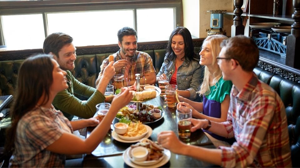 Enjoying a Meal with Friends